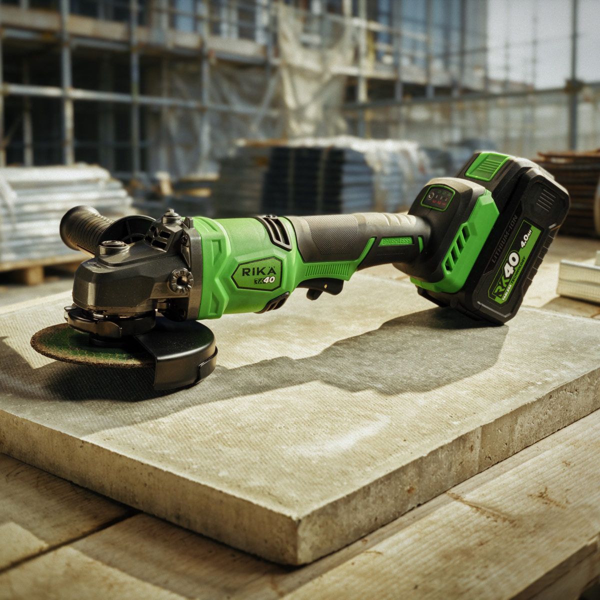 Rikä RK40 40V 125mm (5in) Cordless Braking Angle Grinder | Brushless Motor | Body Only